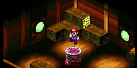 Player uses a trampoline to access new locations