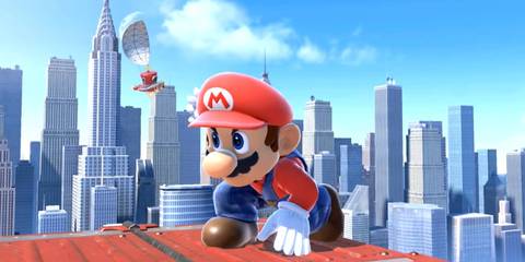 Mario from the intro movie of Super Smash Bros. Ultimate.