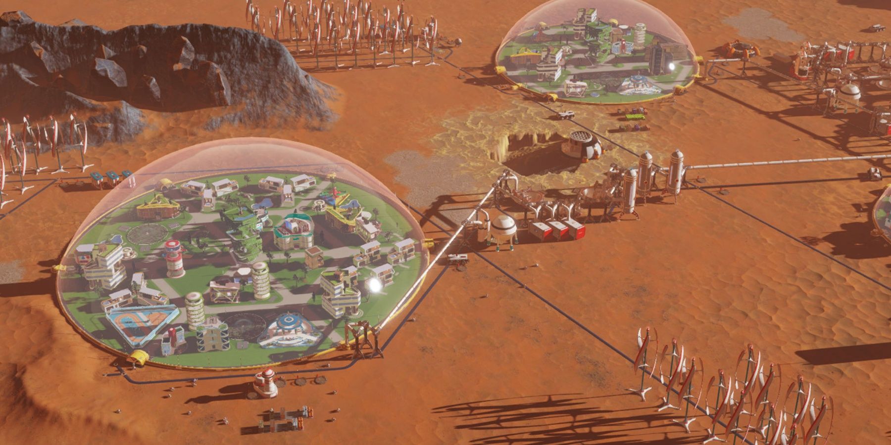 A city from the game Surviving Mars