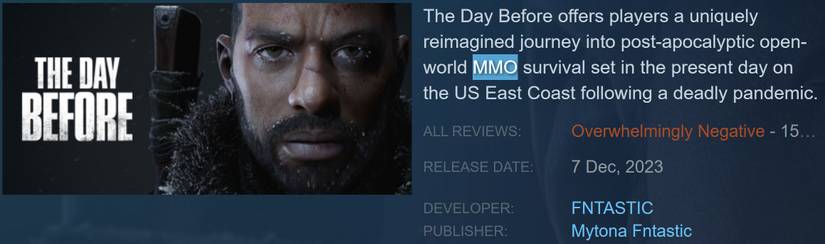 The Day Before MMO claim Steam