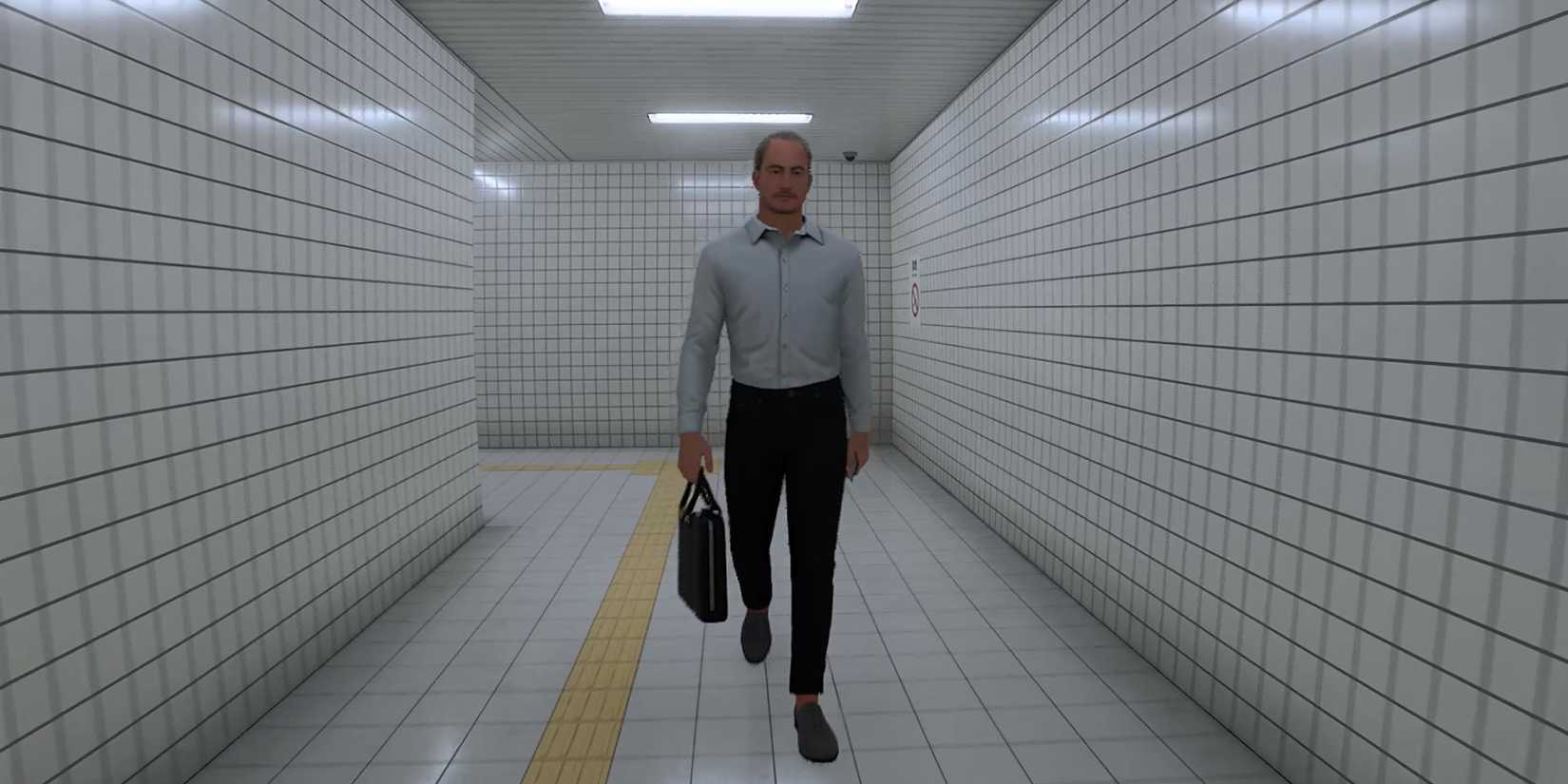 Image of the large walking man in The Exit 8