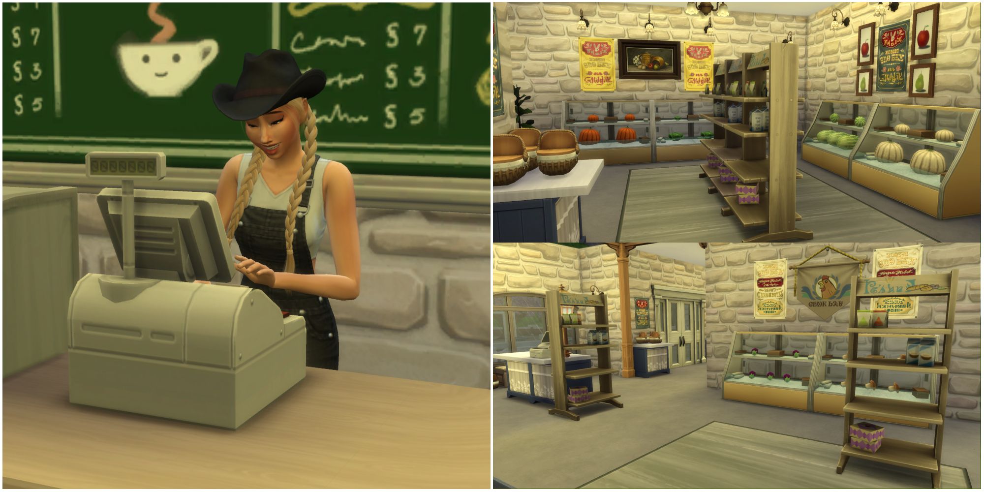 The Sim for the Bloomful Challenge opens her own grocery store to sell produce thanks to The Sims 4 Get To Work expansion