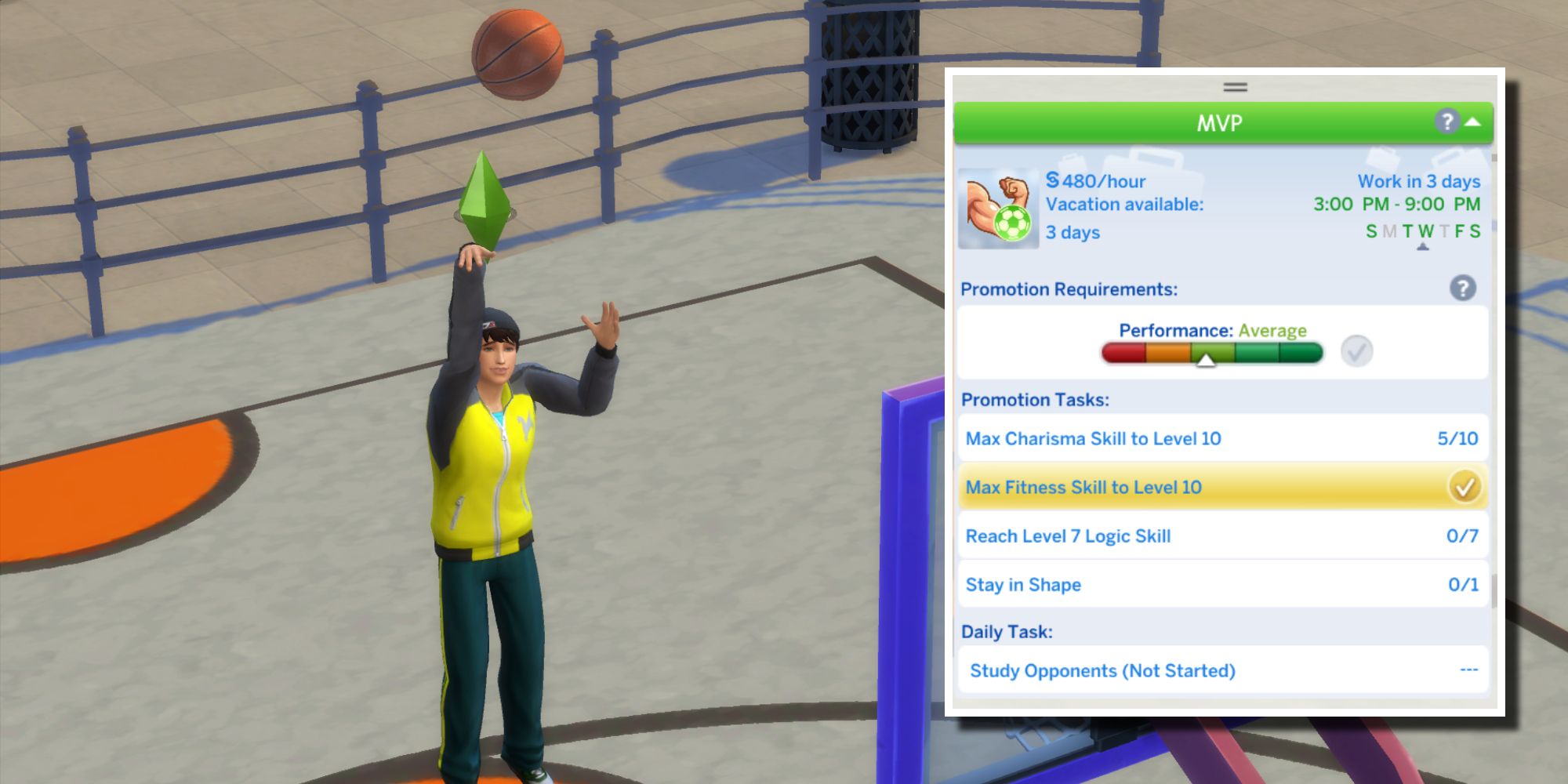 With the Career Overhaul Suite Mod, Sims will more challenges to face in order to get promoted in their careers. Take this athlete, for example, who must keep up on several skills and stay in shape to get promoted.