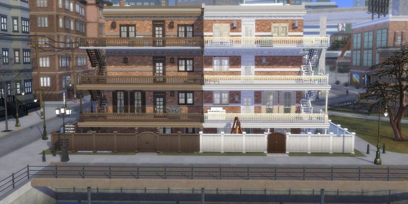 The Sims 4  Converted Brownstone Apartments No CC by stevo445