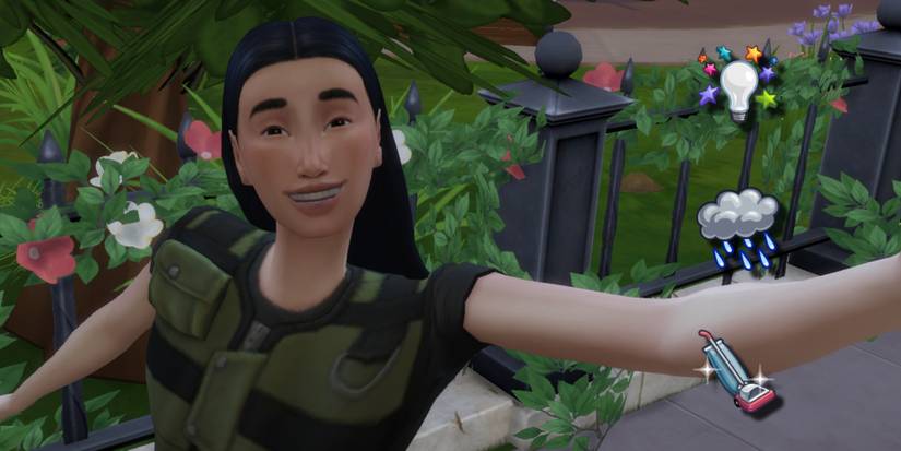 The Sim from District Seven has the creative, gloomy, and neat traits and she is taking a selfie
