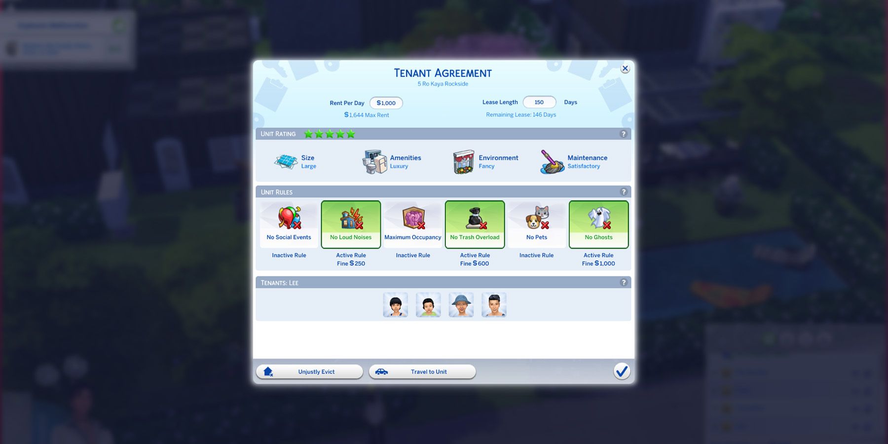 the sims 4 for rent how to fill and increase a residential unit rating