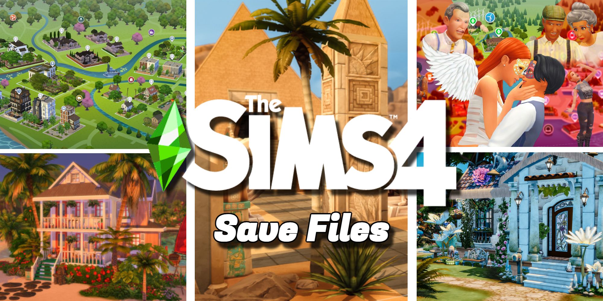 A combination of different builds from save files made by Simmers in the Sims 4 community