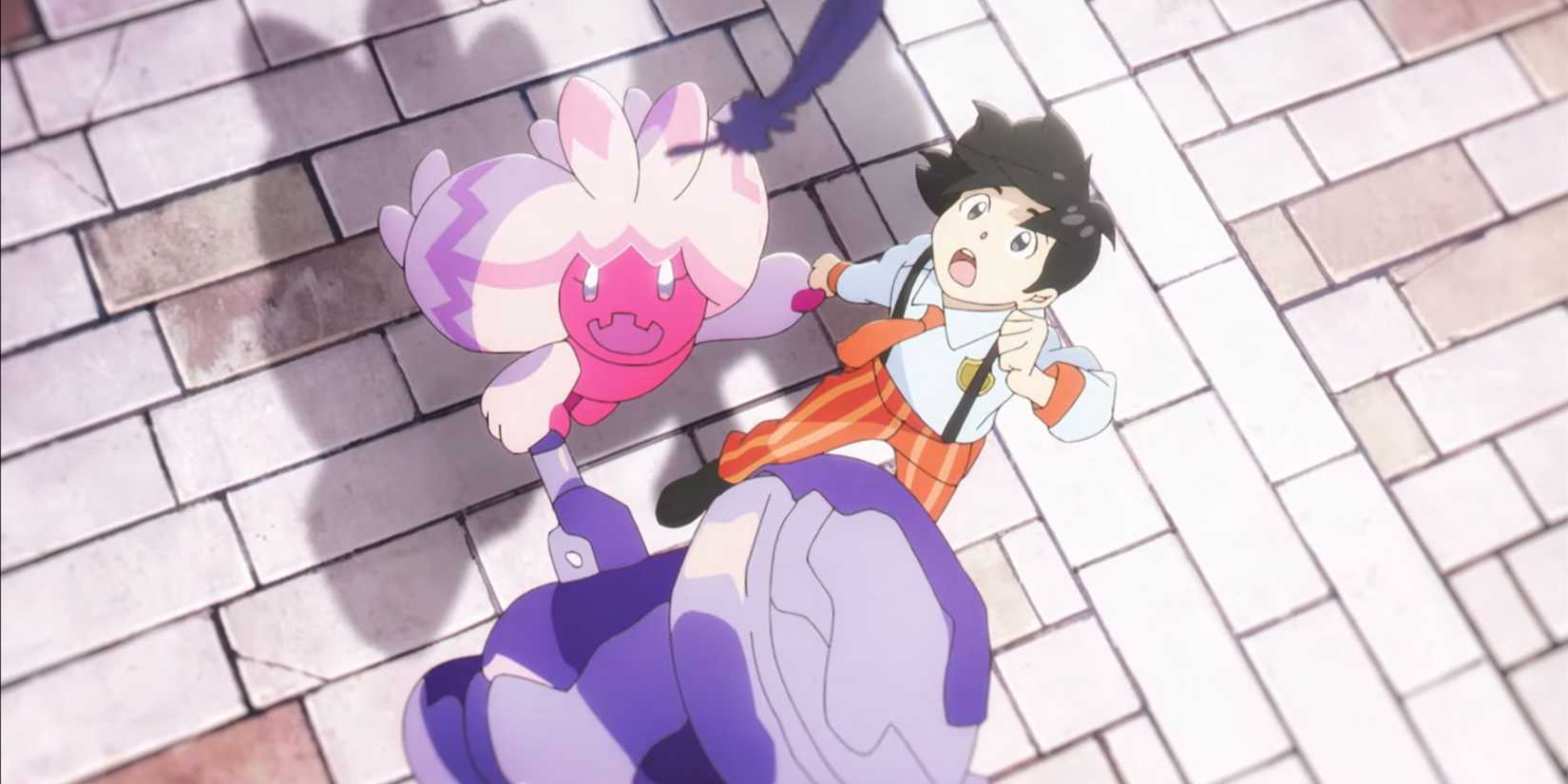 Tinkaton and its trainer looking at the sky