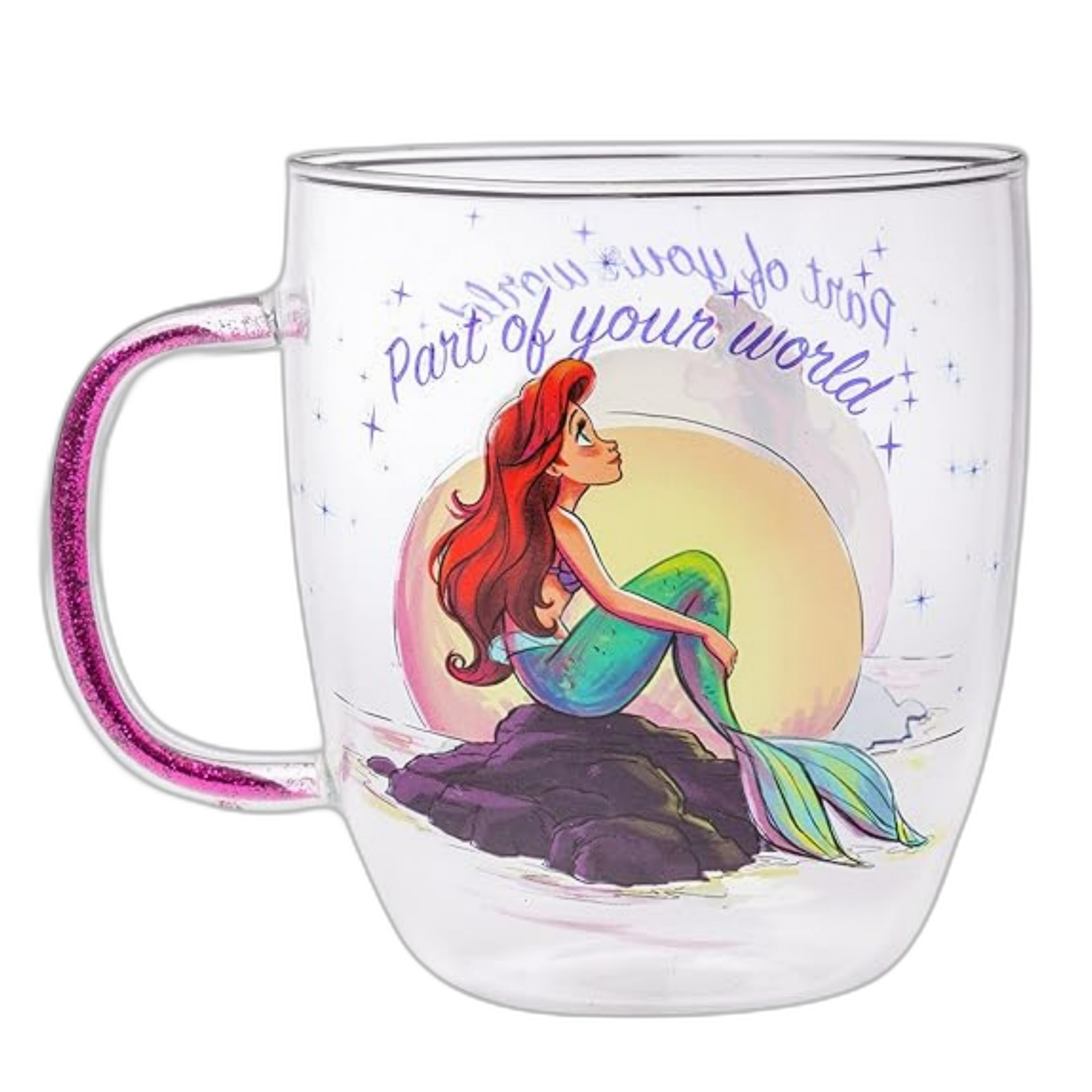 Part of Your World Glitter Handle Mug inspired by the Little Mermaid. 