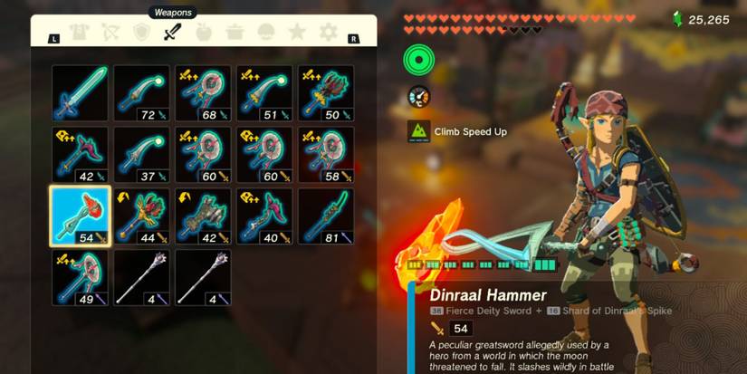 Link holding a Dinraal Hammer