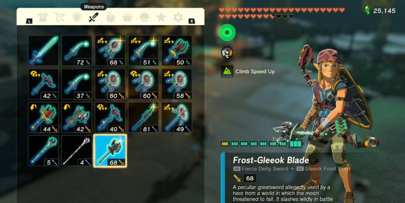 Link holding a Frost Gleeok Blade