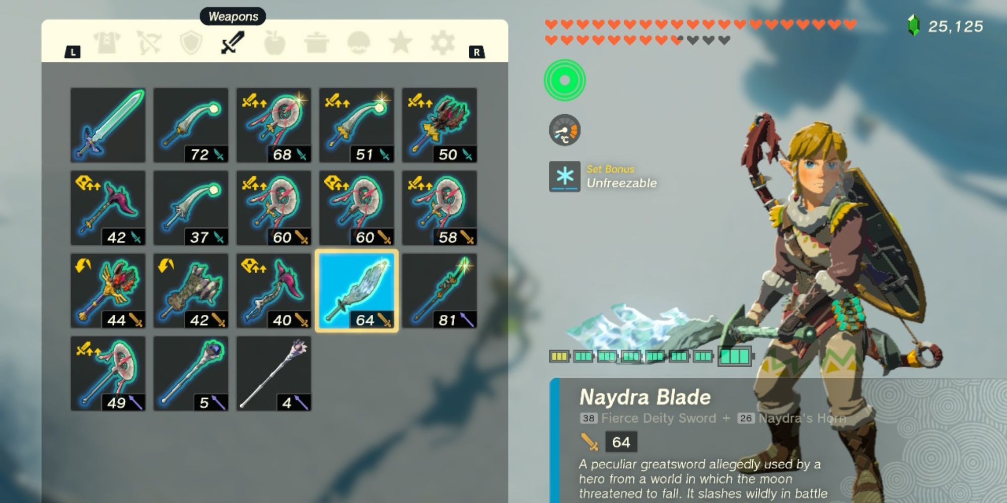 Link holding a Naydra Blade