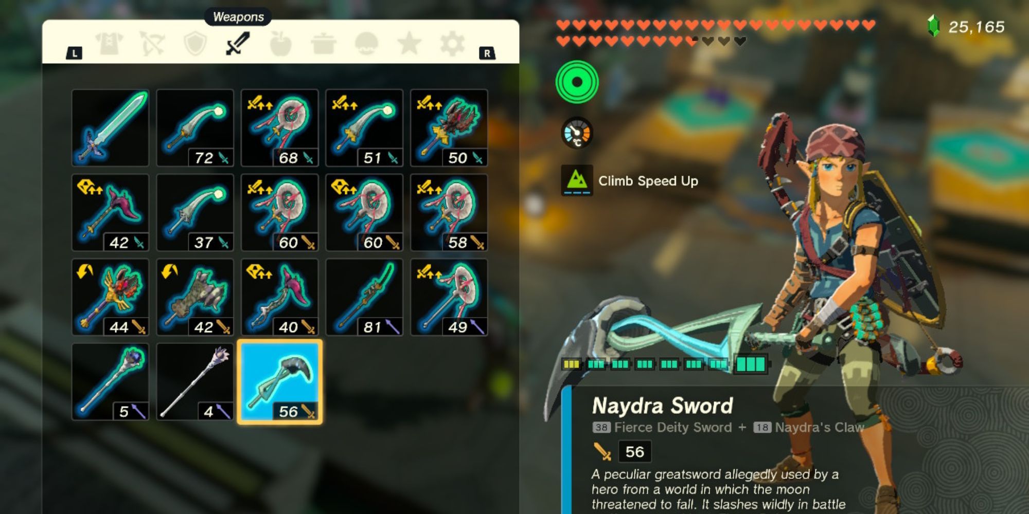 Link holding a Naydra Sword