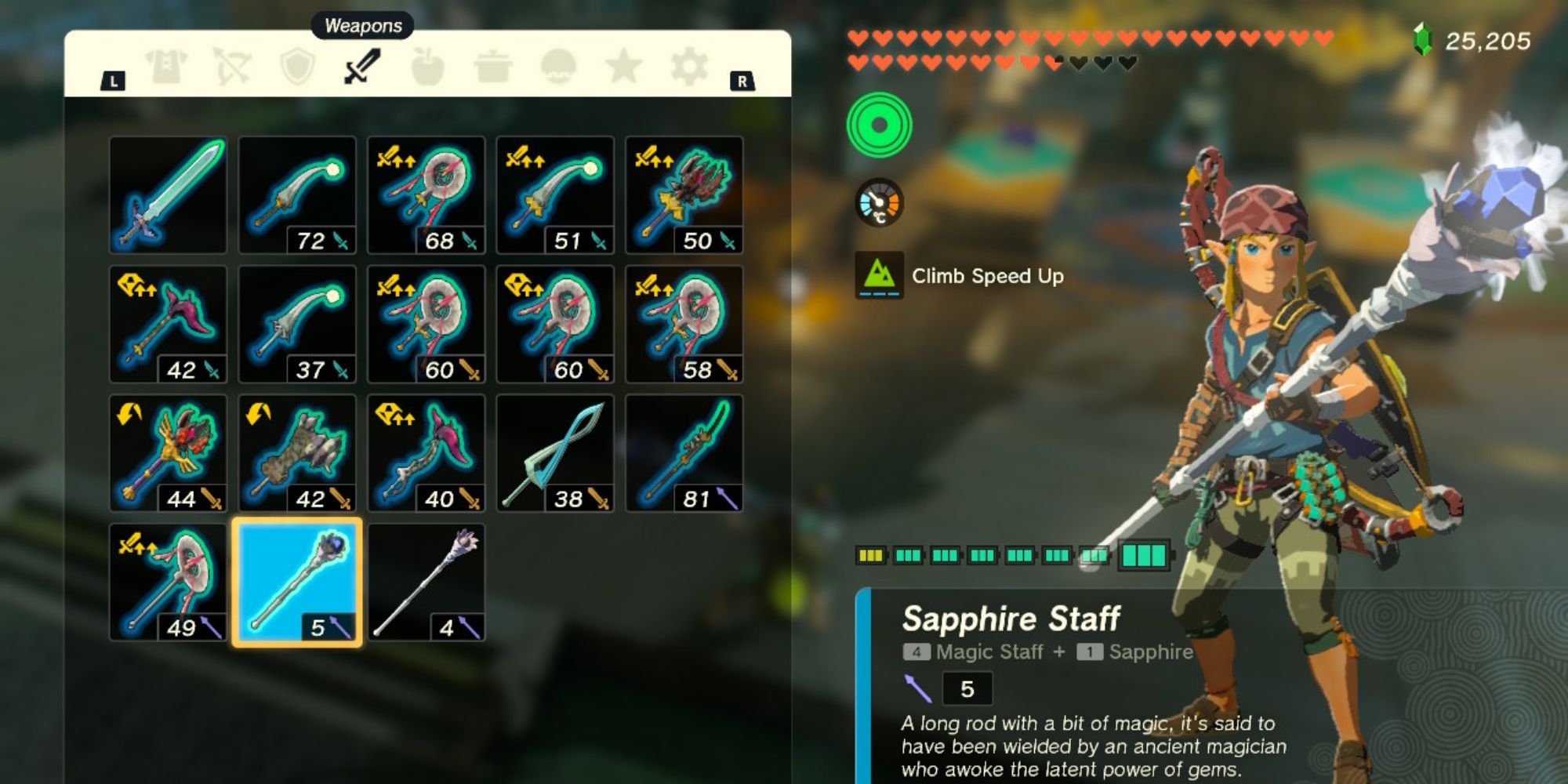 Link holding a Sapphire Staff