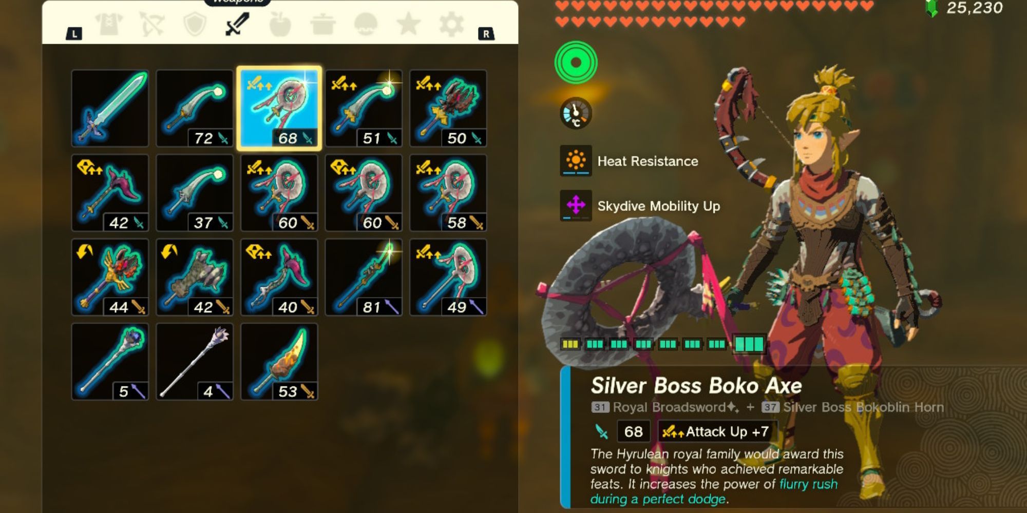 Silver Boss Boko Axe in Inventory
