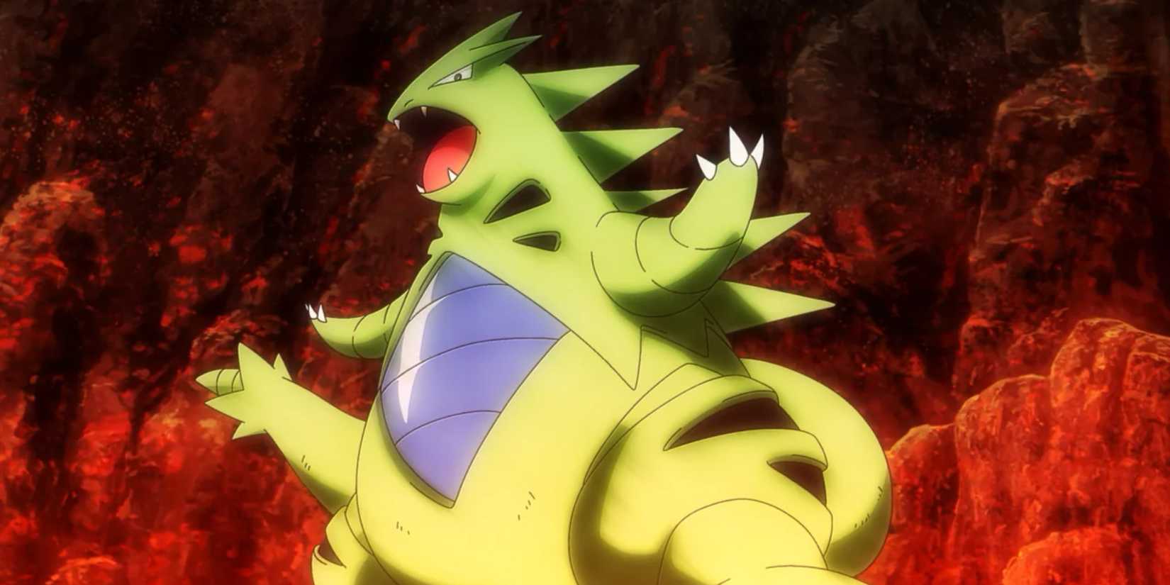 Tyranitar in a volcano
