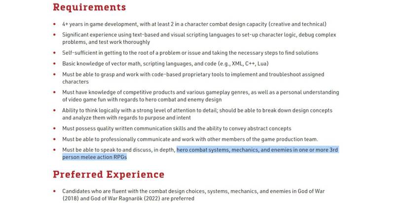 unannounced god of war game job listing