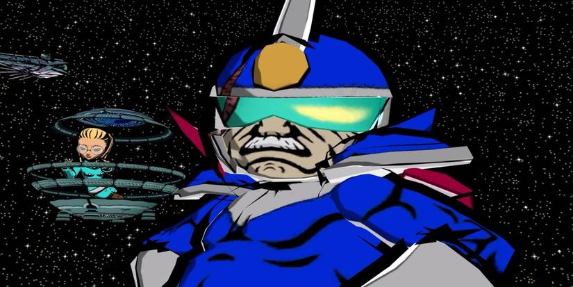 captain blue from viewtiful joe posing
