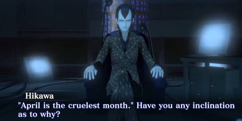 hikawa from smt3 sitting in a chair