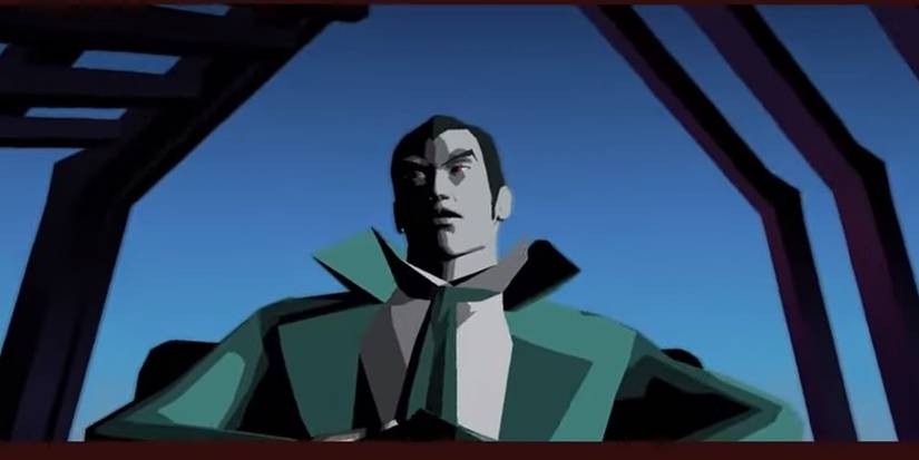 kun lan sitting on a chair in killer7