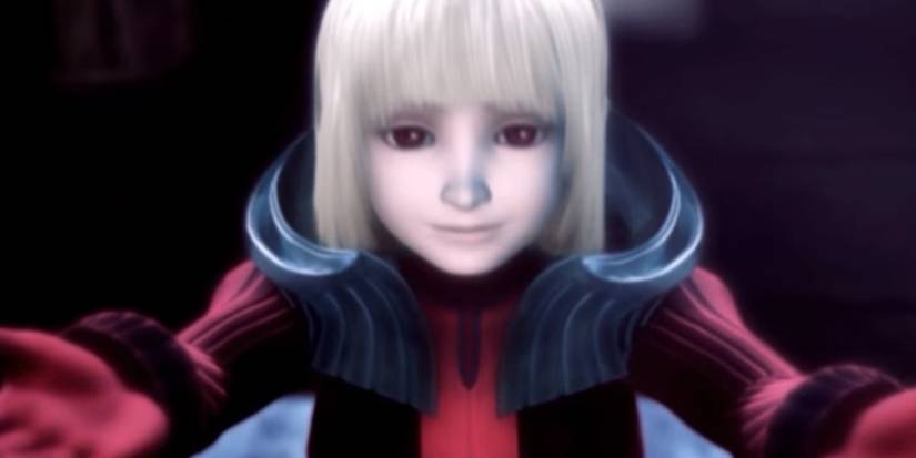 manah from drakengard with her arms extended outward