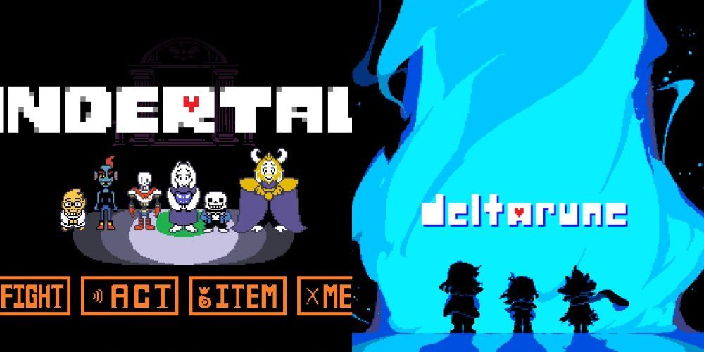 A collage comparing Undertale with Deltarune.
