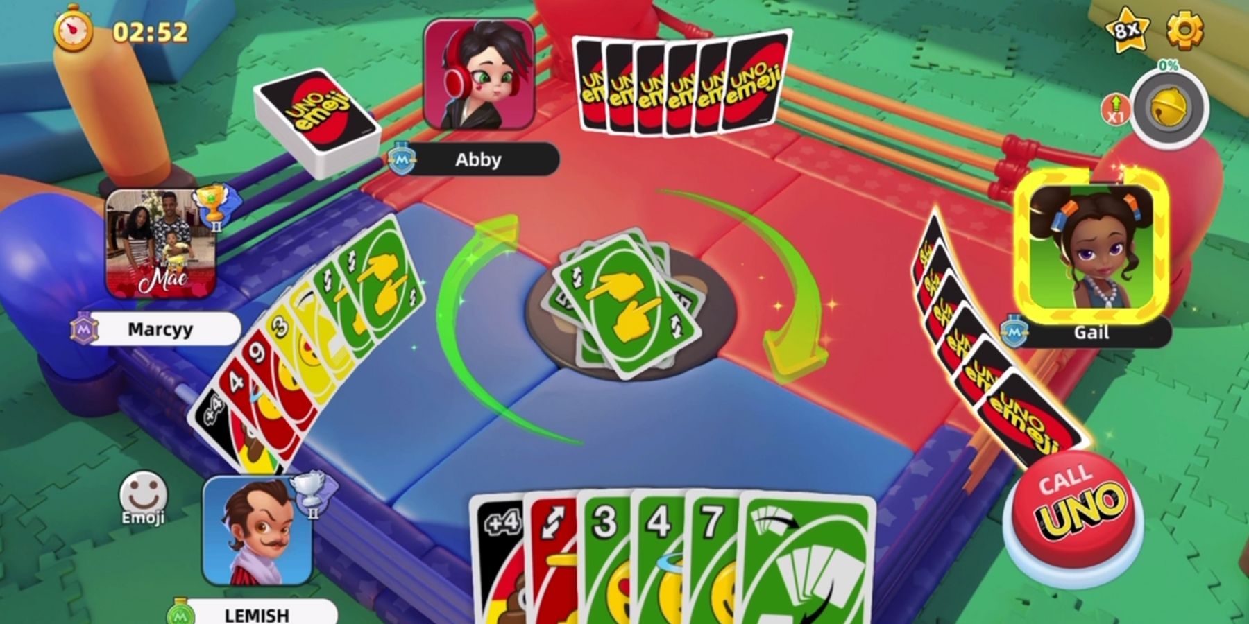 Fans playing mobile UNO game.