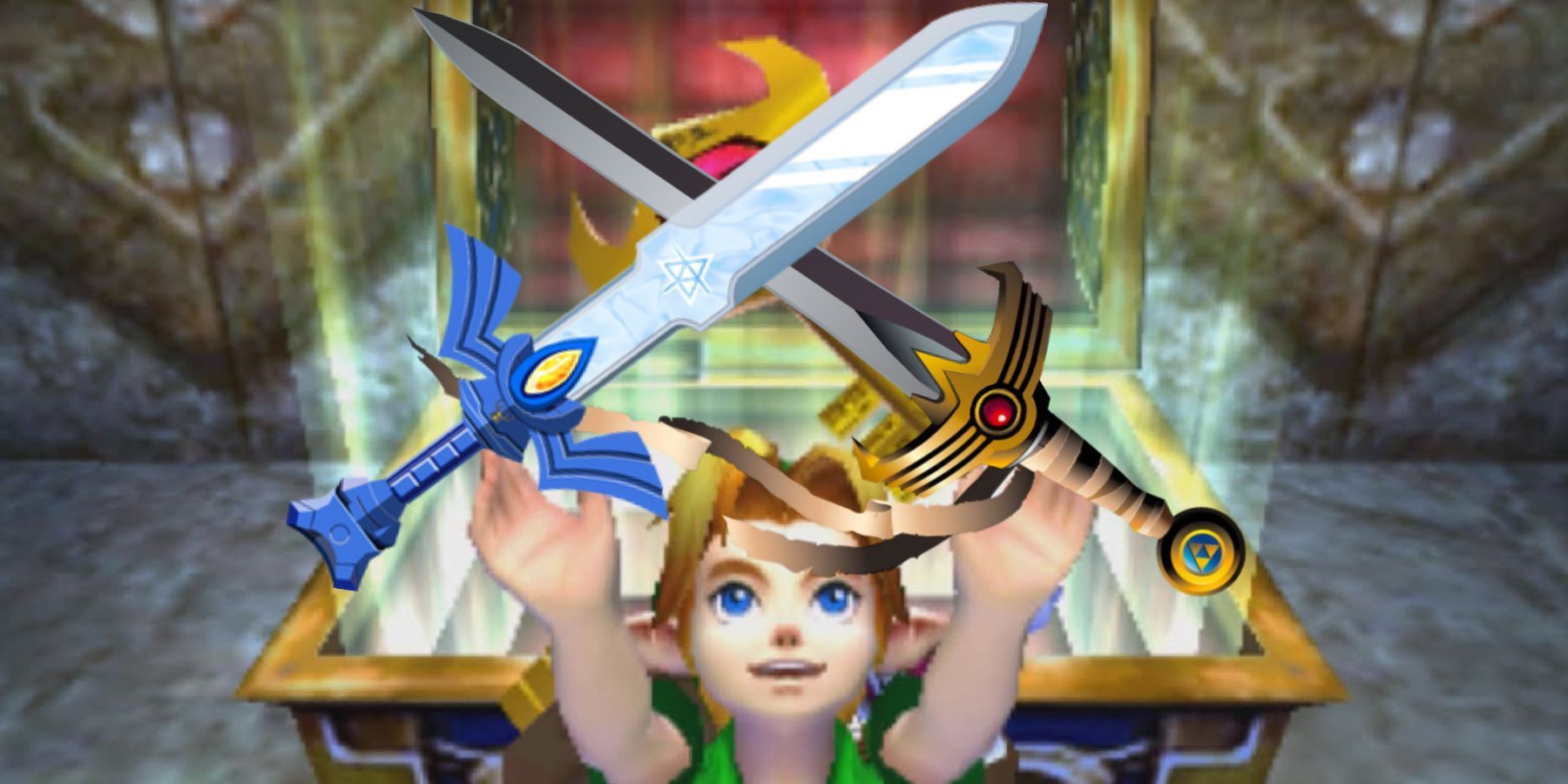 Link with Master Sword and Four Sword