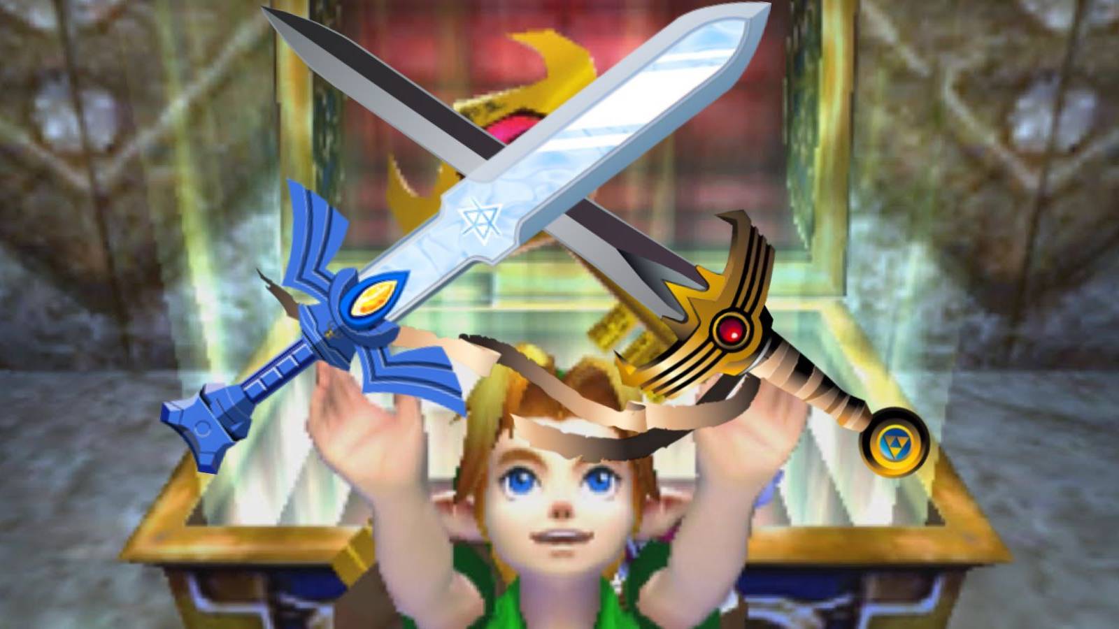 Link with Master Sword and Four Sword
