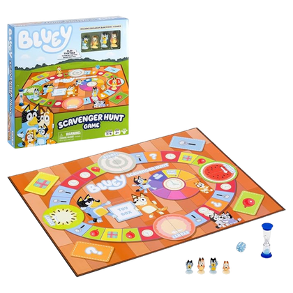 This image shows the Bluey Scavenger Hunt Game and its contents