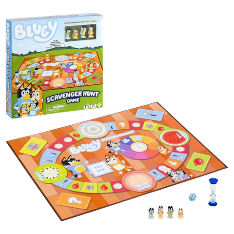This image shows the Bluey Scavenger Hunt Game and its contents