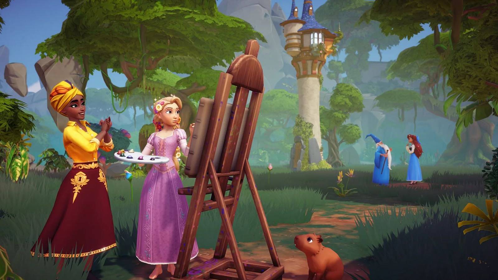 player painting with disney friends ddv