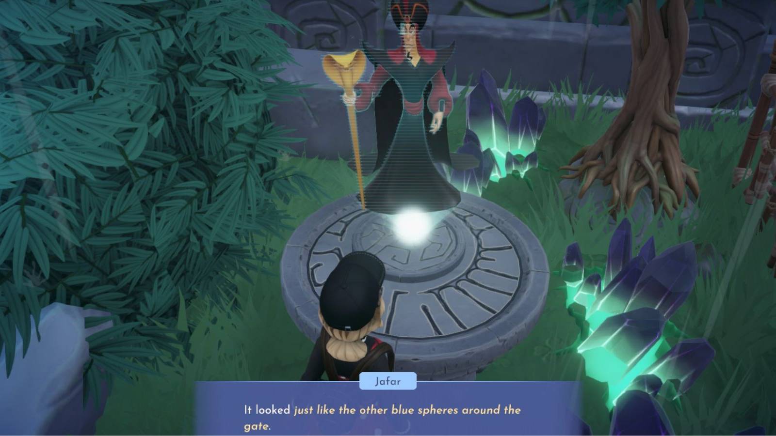 jafar telling the player about ancient sphere dreamight valley