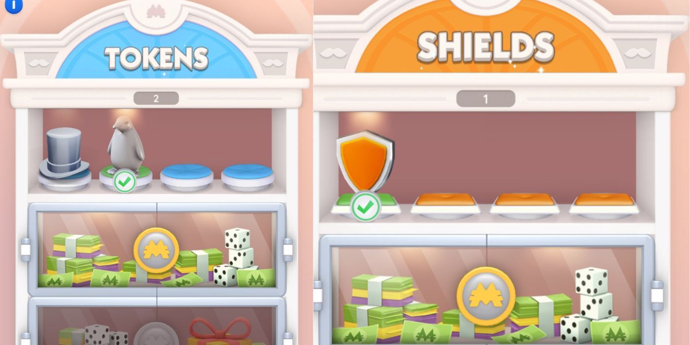 tokens and shields showroom monopoly go