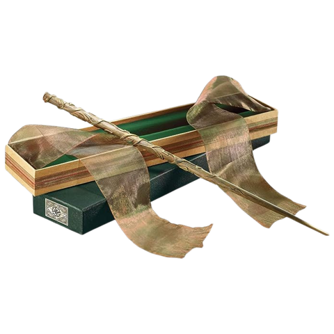 This image shows Hermione Granger's wand from the Harry Potter series leaning against a box