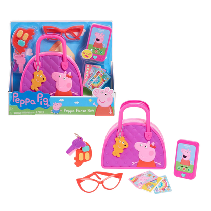 This images shows the contents of the Peppa Pig Bag Set