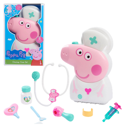 This image shows the contents of the Peppa Pig Doctor set