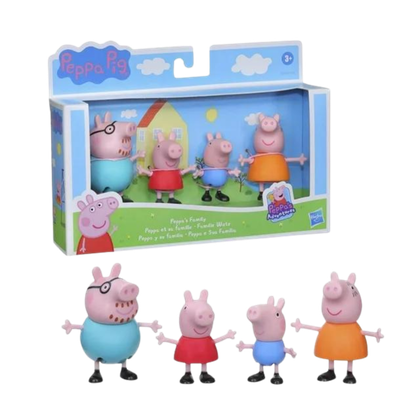 This image shows figures of Peppa Pig and her family