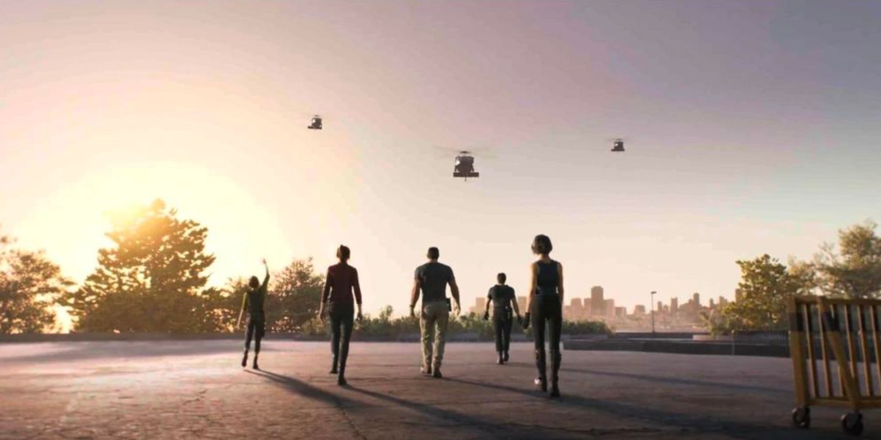 Resident Evil Characters Walking into Sunset