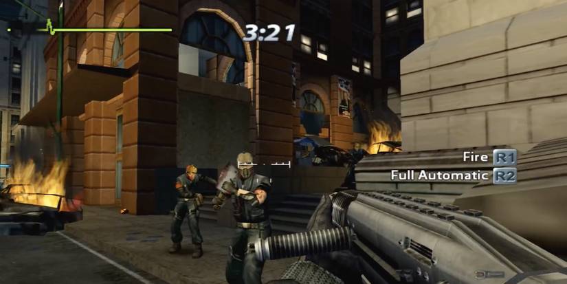 Aiming a shotgun at enemies