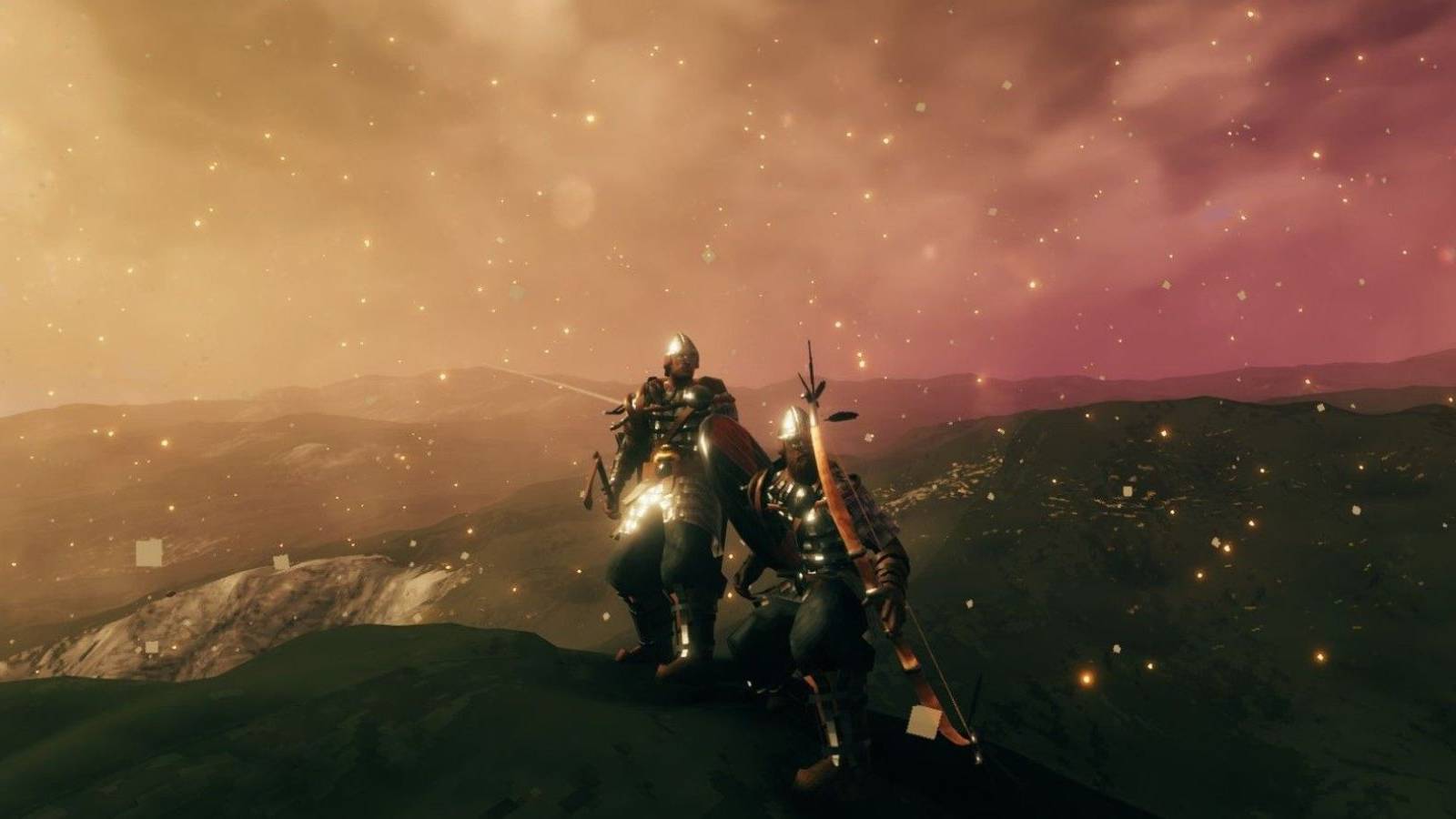 Two Valheim players in the Ashlands