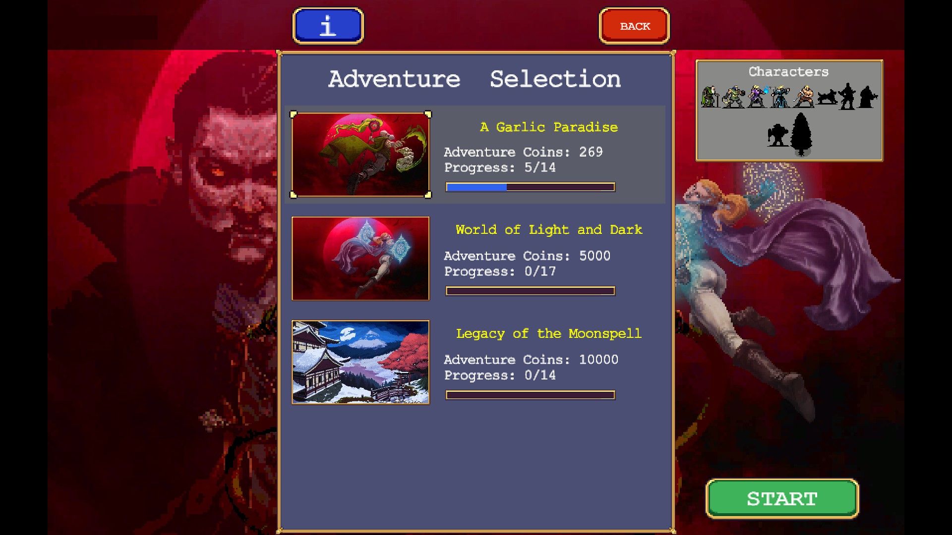 Vampire Survivors_Adventure Mode_Adventure Selection