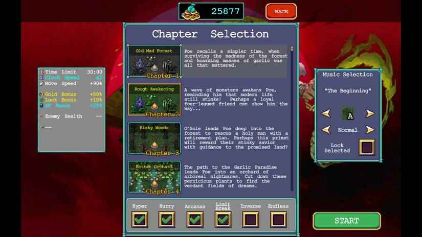 Vampire Survivors_Adventure_Garlic Paradise_Levels