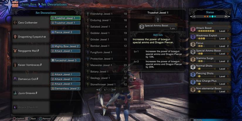 A bow armor build with Weakness Exploit