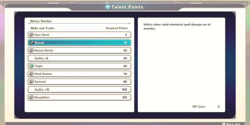 Whoosh Talent in Dragon Quest Monsters The Dark Prince