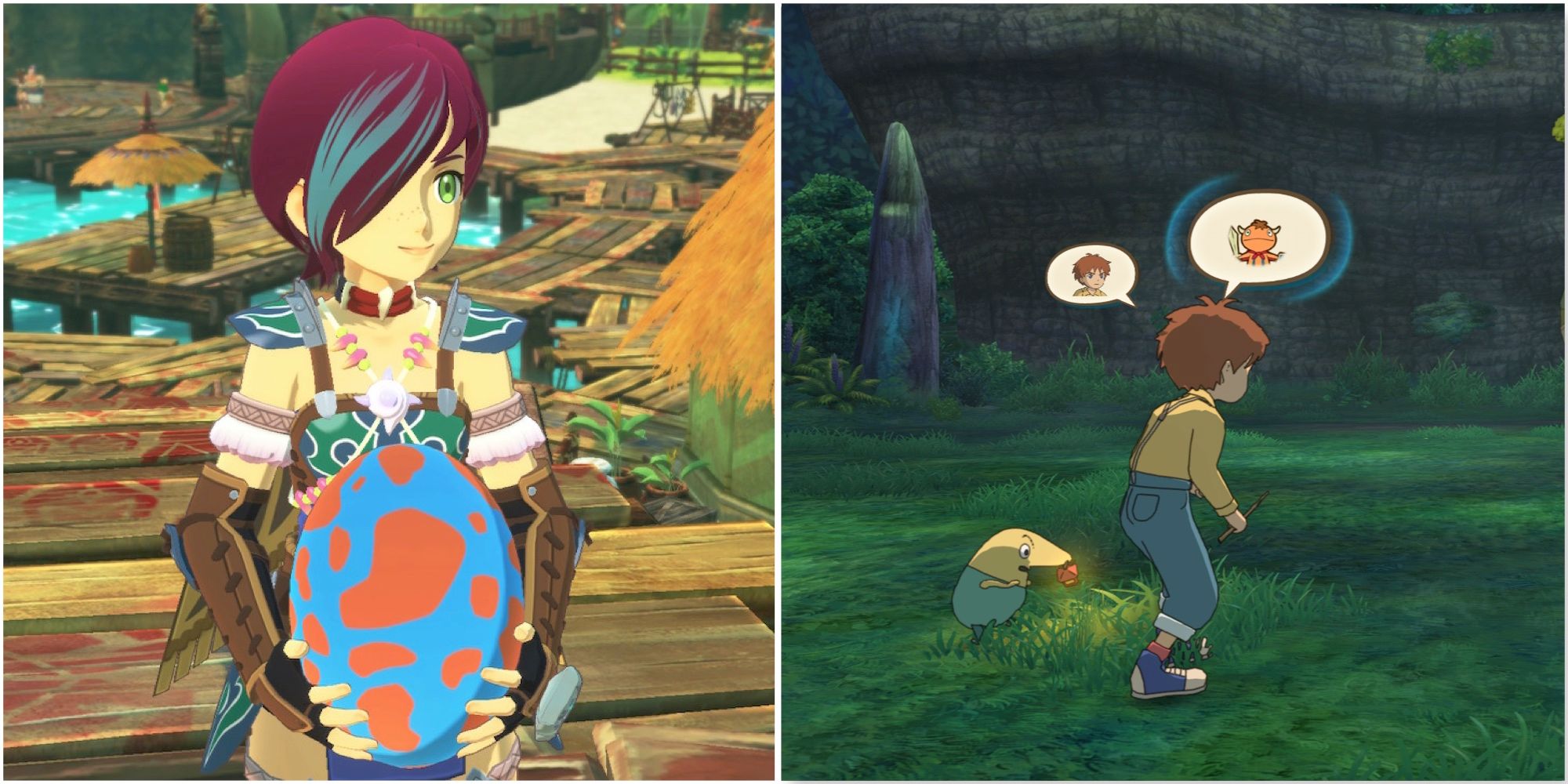Your character in Monster Hunter Stories 2 and Fighting a battle in Ni No Kuni Wrath Of The White Witch