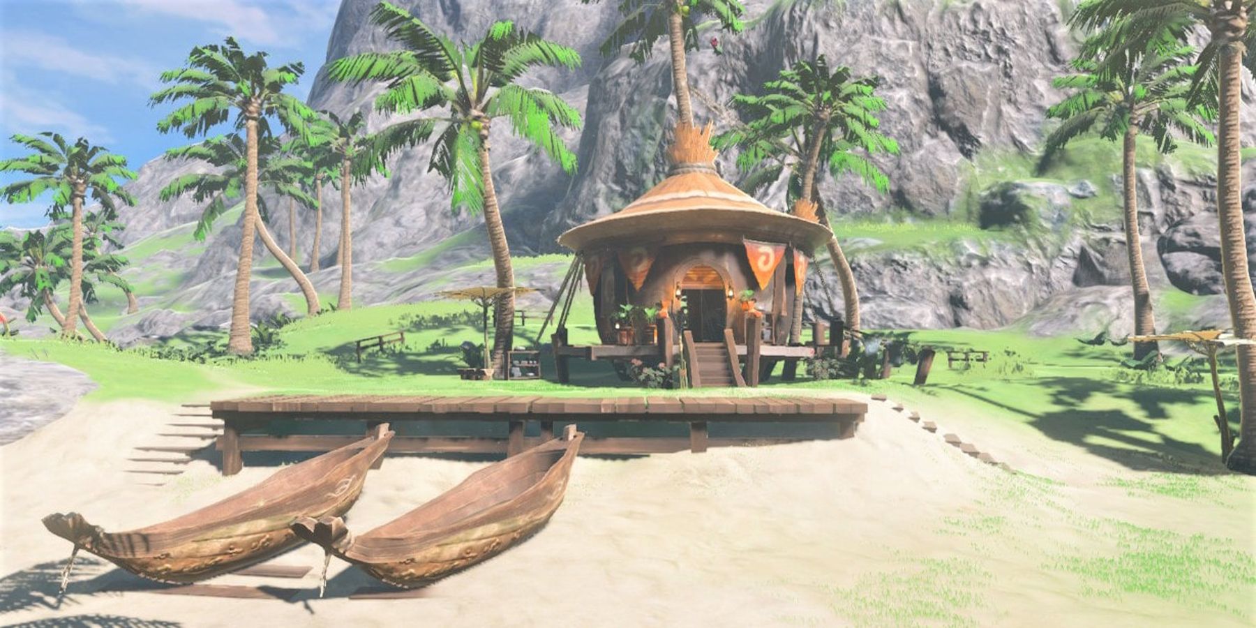 A hut in Lurelin Village from The Legend of Zelda: Breath of the Wild.