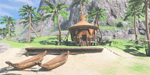 A hut in Lurelin Village from The Legend of Zelda: Breath of the Wild.
