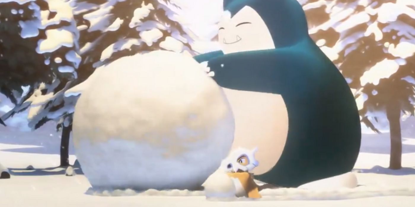 Snorlax and Cubone in Snow
