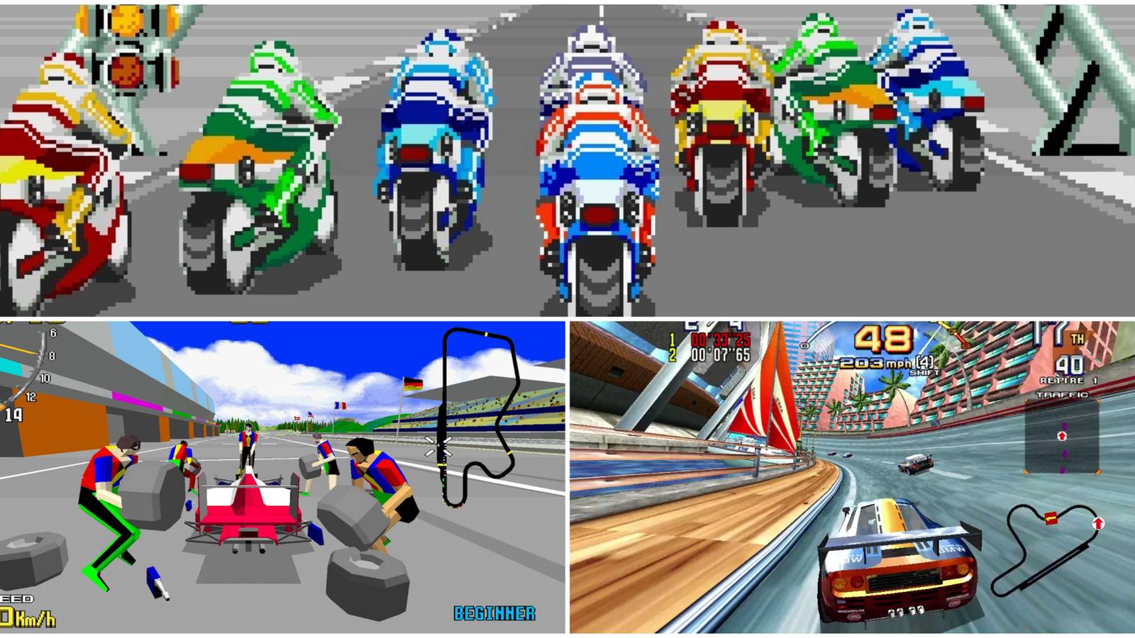 Best Sega Racing Games- Super Hang-On Virtua Racing Scud Race